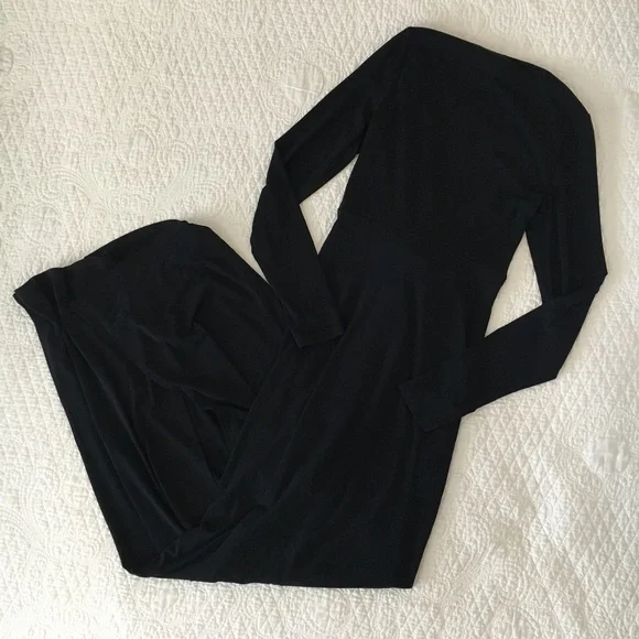 NWT Express Plunging Knot Front Maxi Dress Black Women’s XXS - Picture 5 of 11